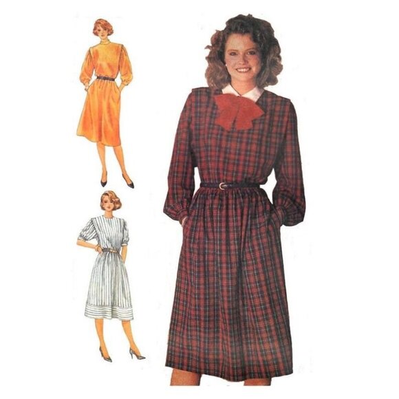 Simplicity Sewing Pattern 6985 Dress Size 10 Vintage 80s - Picture 1 of 3
